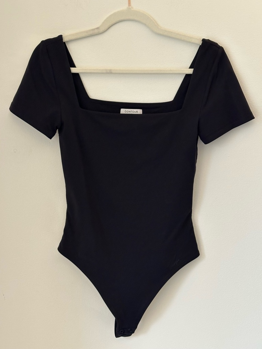 Aritzia Contour Square Neck Short Sleeve Bodysuit Black Size M